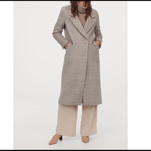 H&M Wool Blend Plaid Coat